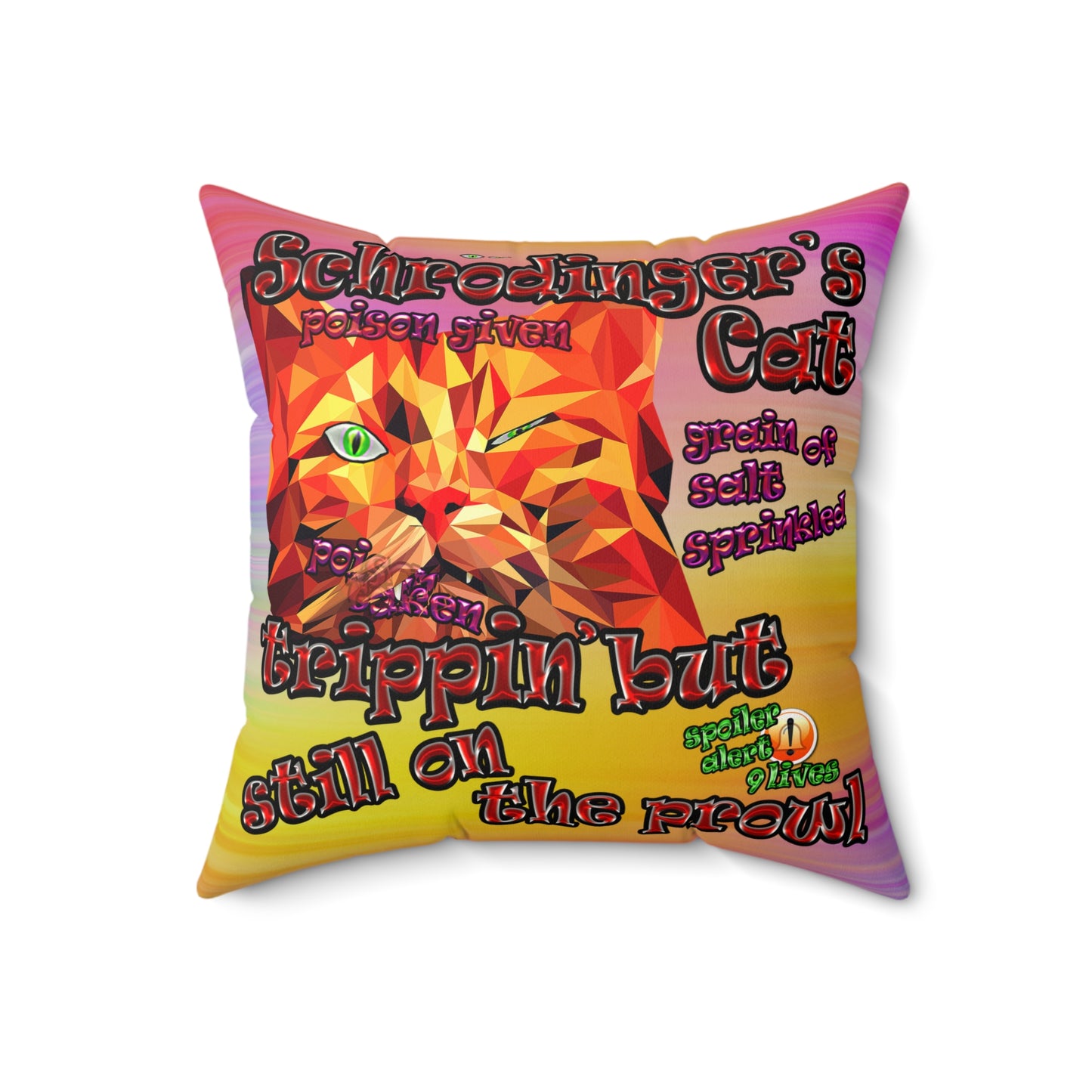 schrodinger's cat - Faux Suede Square Pillow - (color blur)