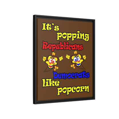 popping like popcorn - framed canvas art (brown)