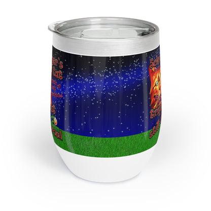 schrodinger's cat - Chill Wine Tumbler ('snoops' background)
