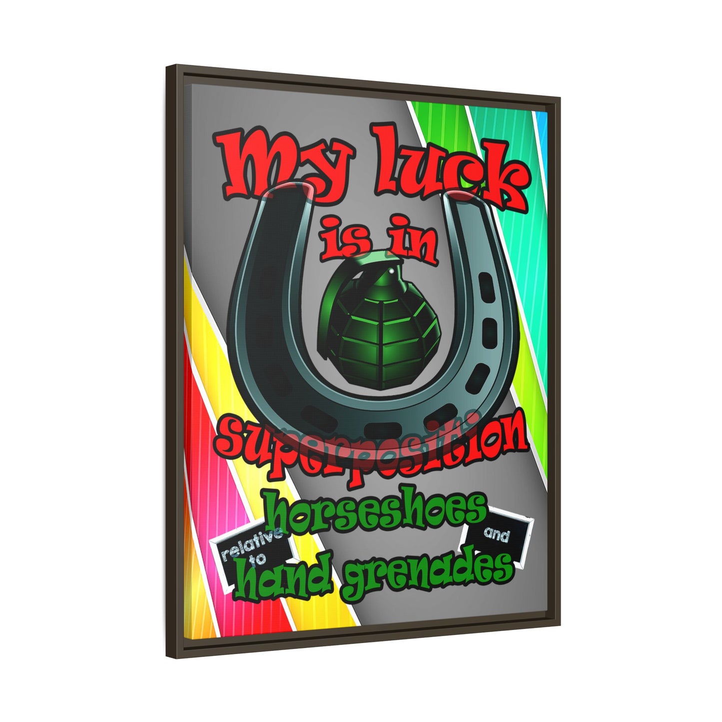 my luck - framed canvas art (rainbow split)