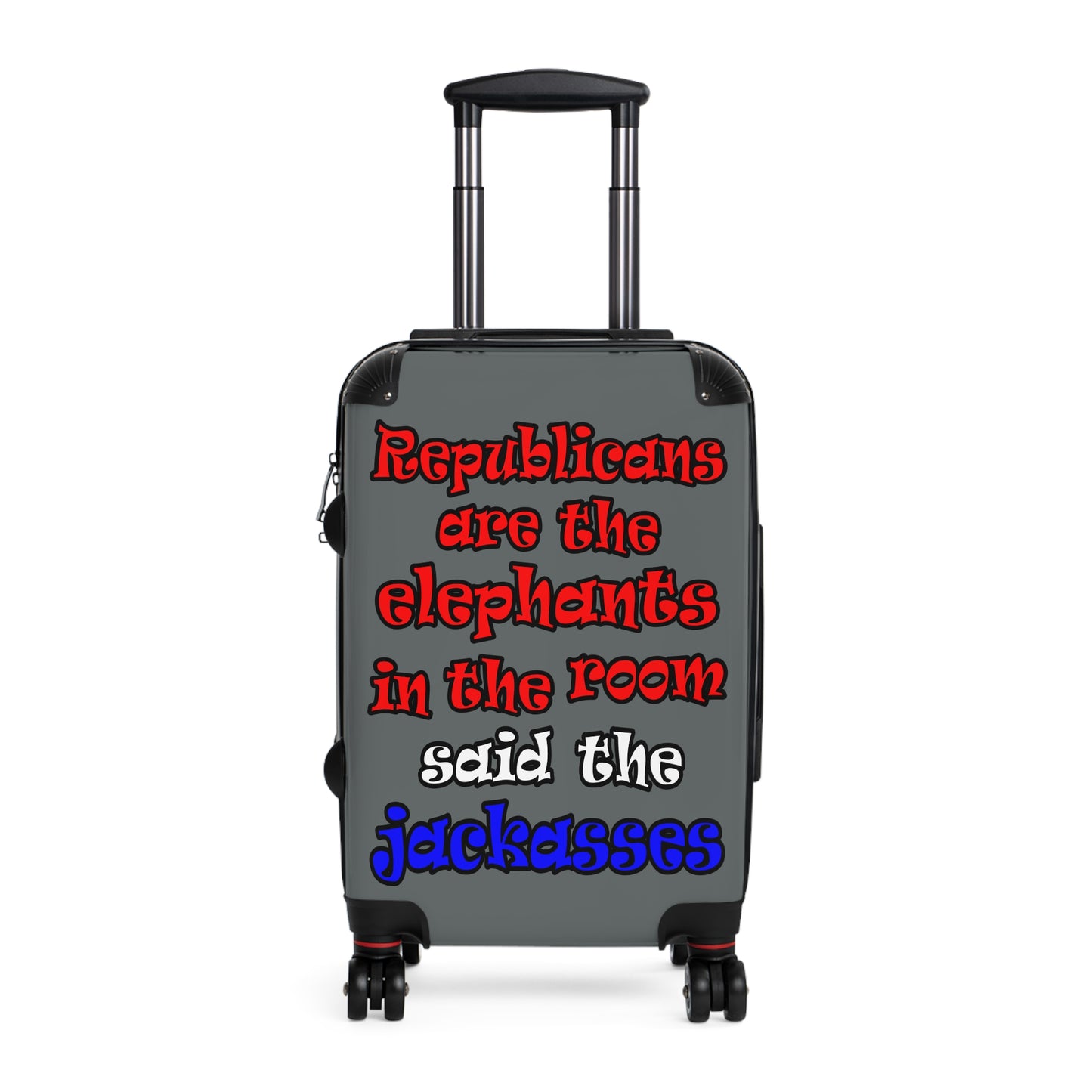 donkeys and elephants - Suitcase (dark grey)