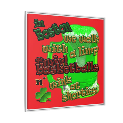 celtics logo - framed canvas art (red)