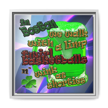 celtics logo - framed canvas art (grey-pink wave)