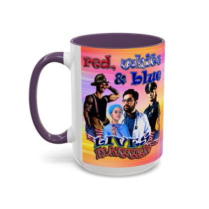 rw&b lives matter - Accent Mug (color blur)