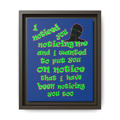 noticed you noticing - framed canvas art (dark blue)