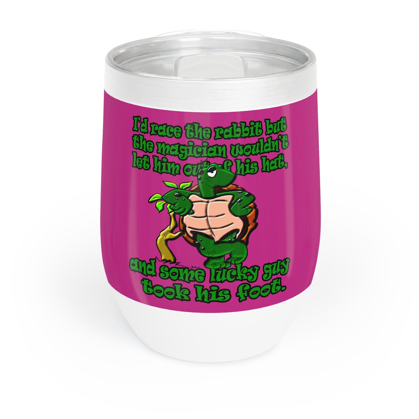 turtle race - Chill Wine Tumbler (pink)