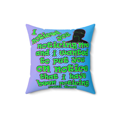 noticed you noticing - Faux Suede Square Pillow - (light blue-purple wave)