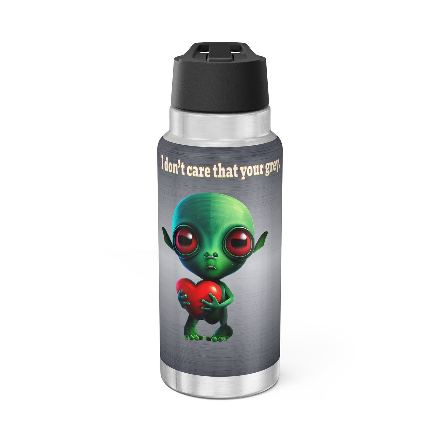 I don't care that your grey - Gator Tumbler, 32oz  (brushed nickel)