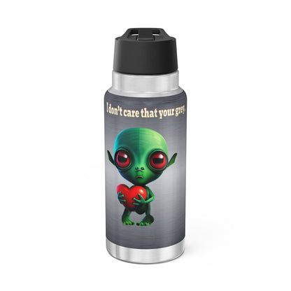 I don't care that your grey - Gator Tumbler, 32oz  (brushed nickel)