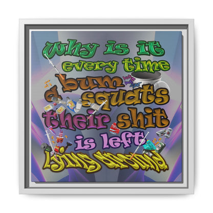 the bum's shit - framed canvas art (grey-pink wave)