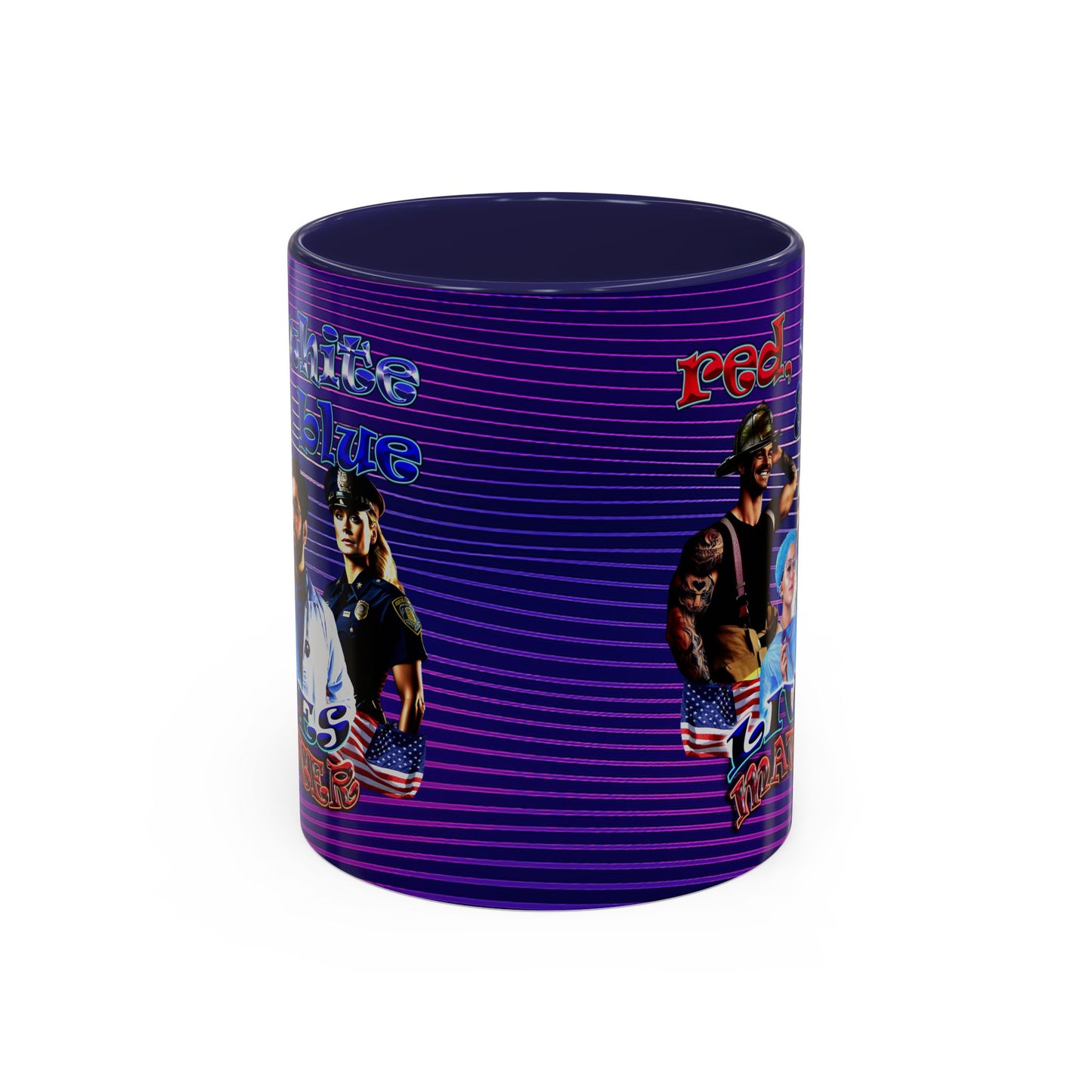 rw&b lives matter - Accent Mug (purple wave)