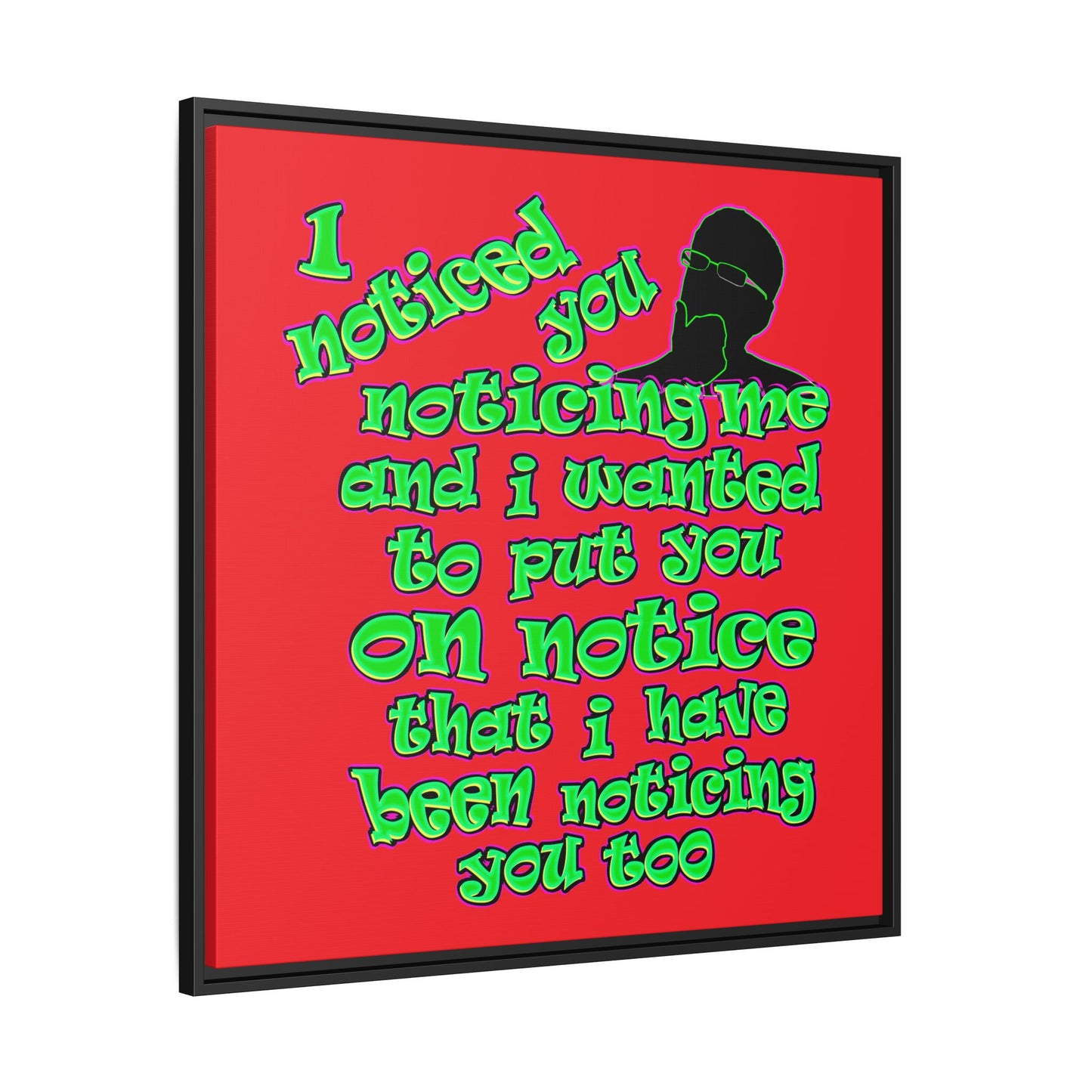 noticed you noticing - framed canvas art (red)