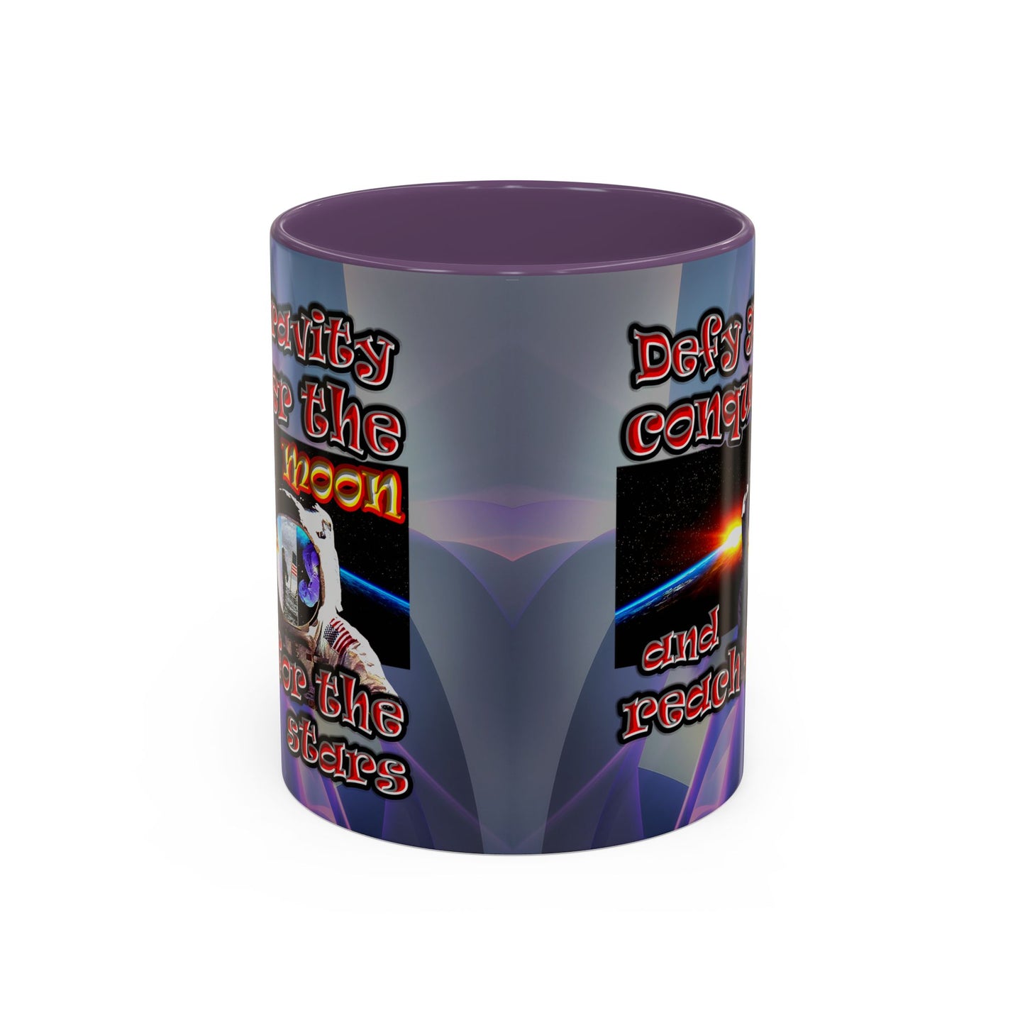 defy conquer reach - Accent Mug (grey-pink wave)