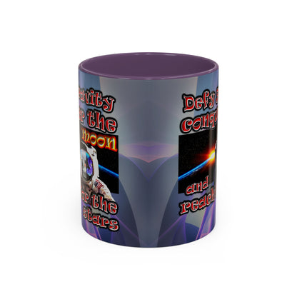 defy conquer reach - Accent Mug (grey-pink wave)