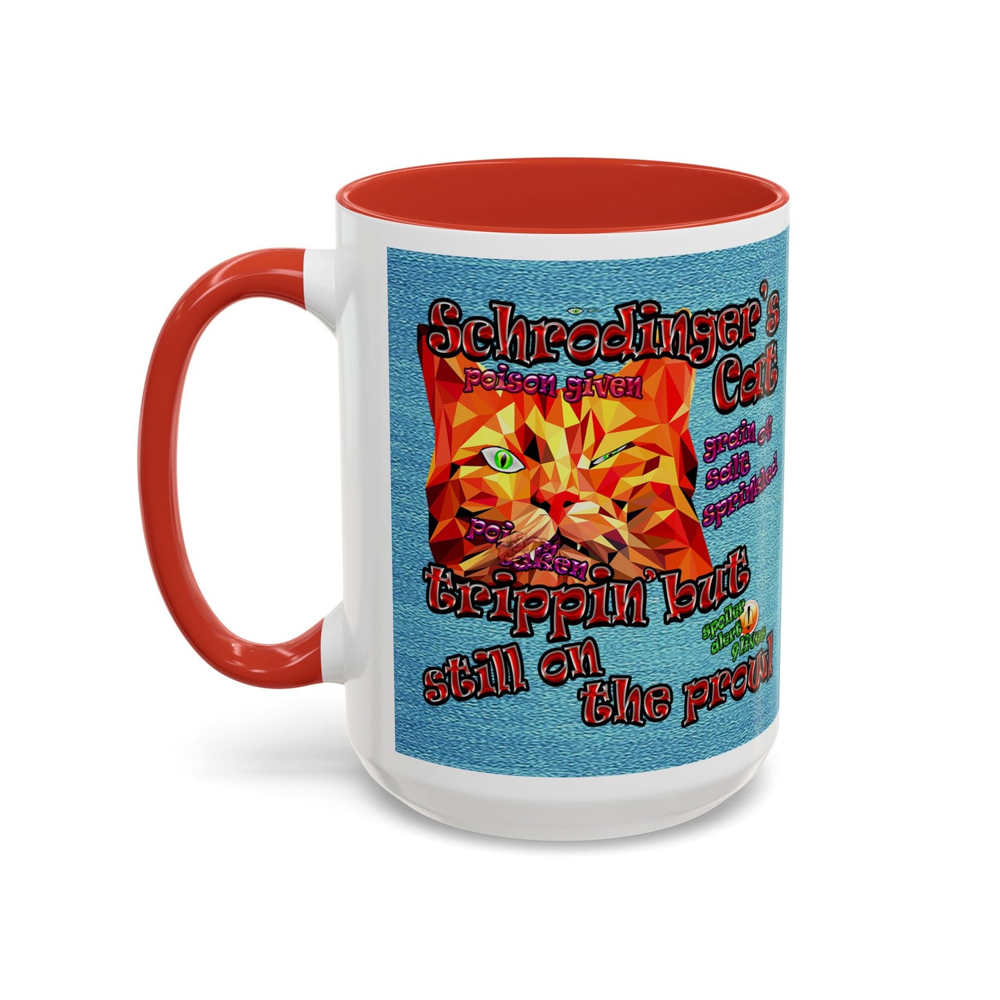 schrodinger's cat - Accent Mug (faded blue)