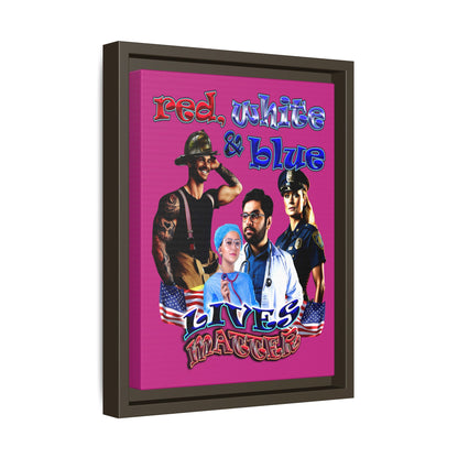 rw&b lives matter - framed canvas art (pink)