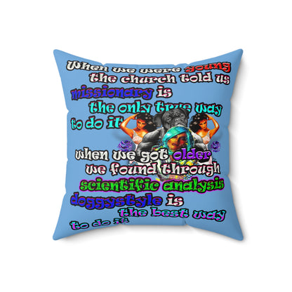 doggystyle - Faux Suede Square Pillow - (light blue)