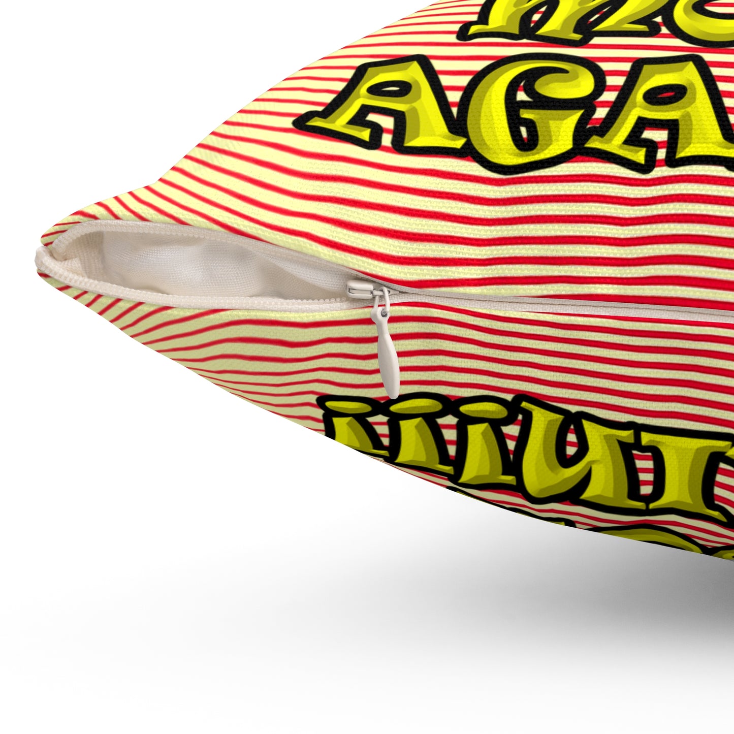 shoot the moon again - Spun Polyester Square Pillow - (yellow-orange wave)