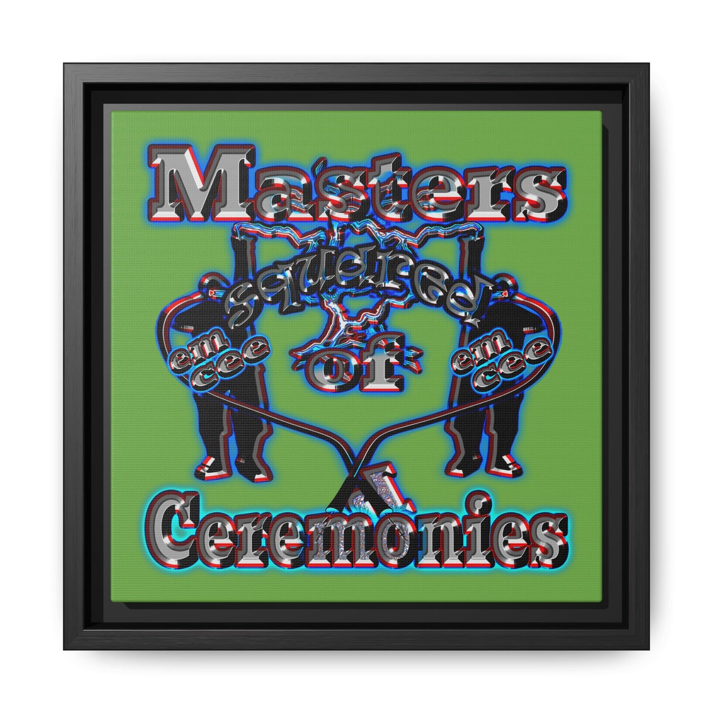 em cee squared - framed canvas art (green)