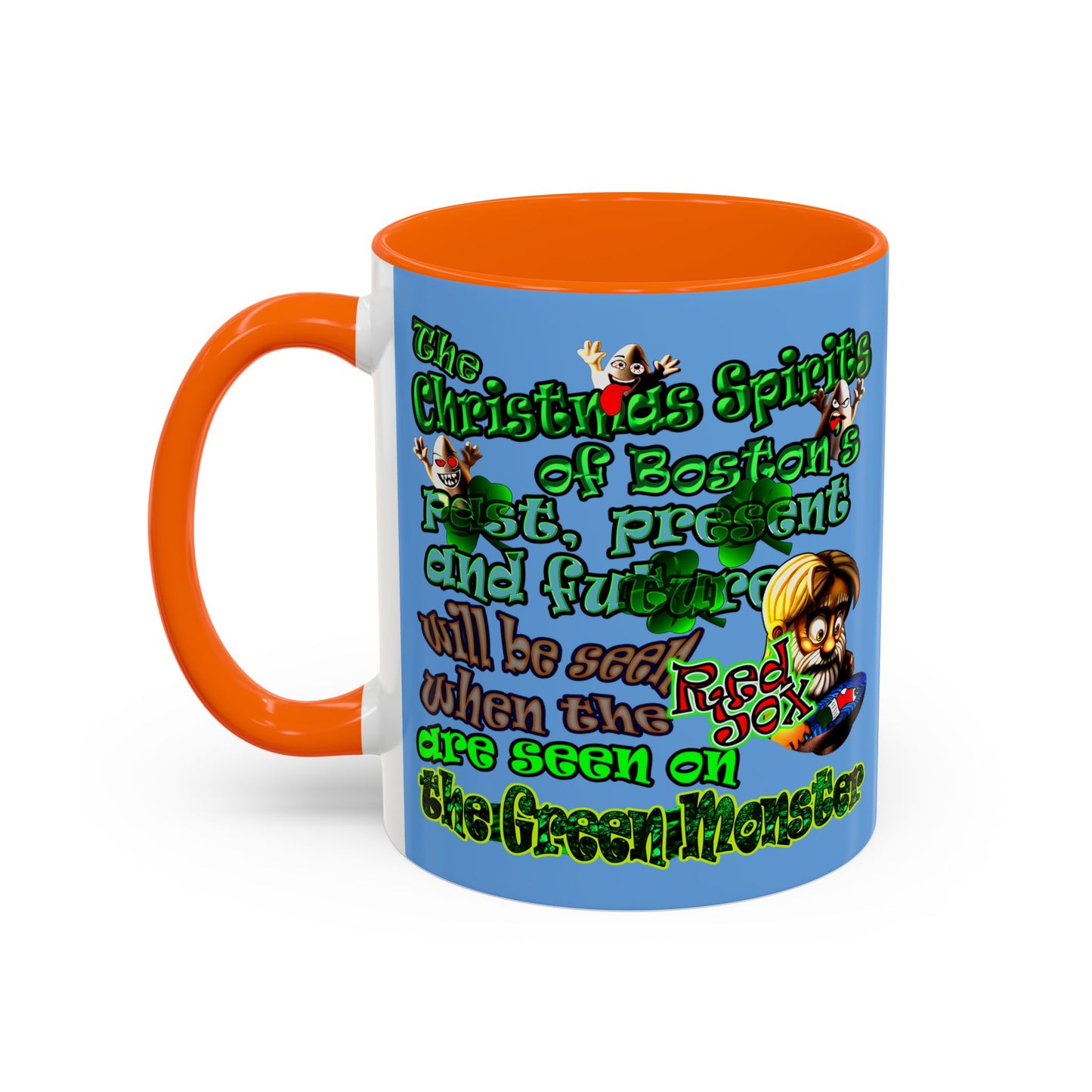 christmas spirits of boston - Accent Mug (light blue)