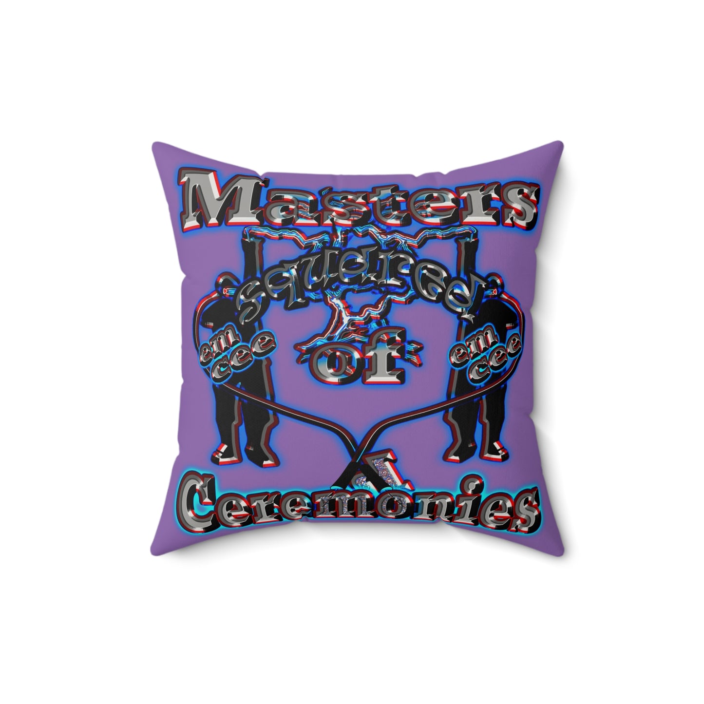 em cee squared - Faux Suede Square Pillow - (light purple)