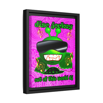 disc jockey - framed canvas art (pink swirl)