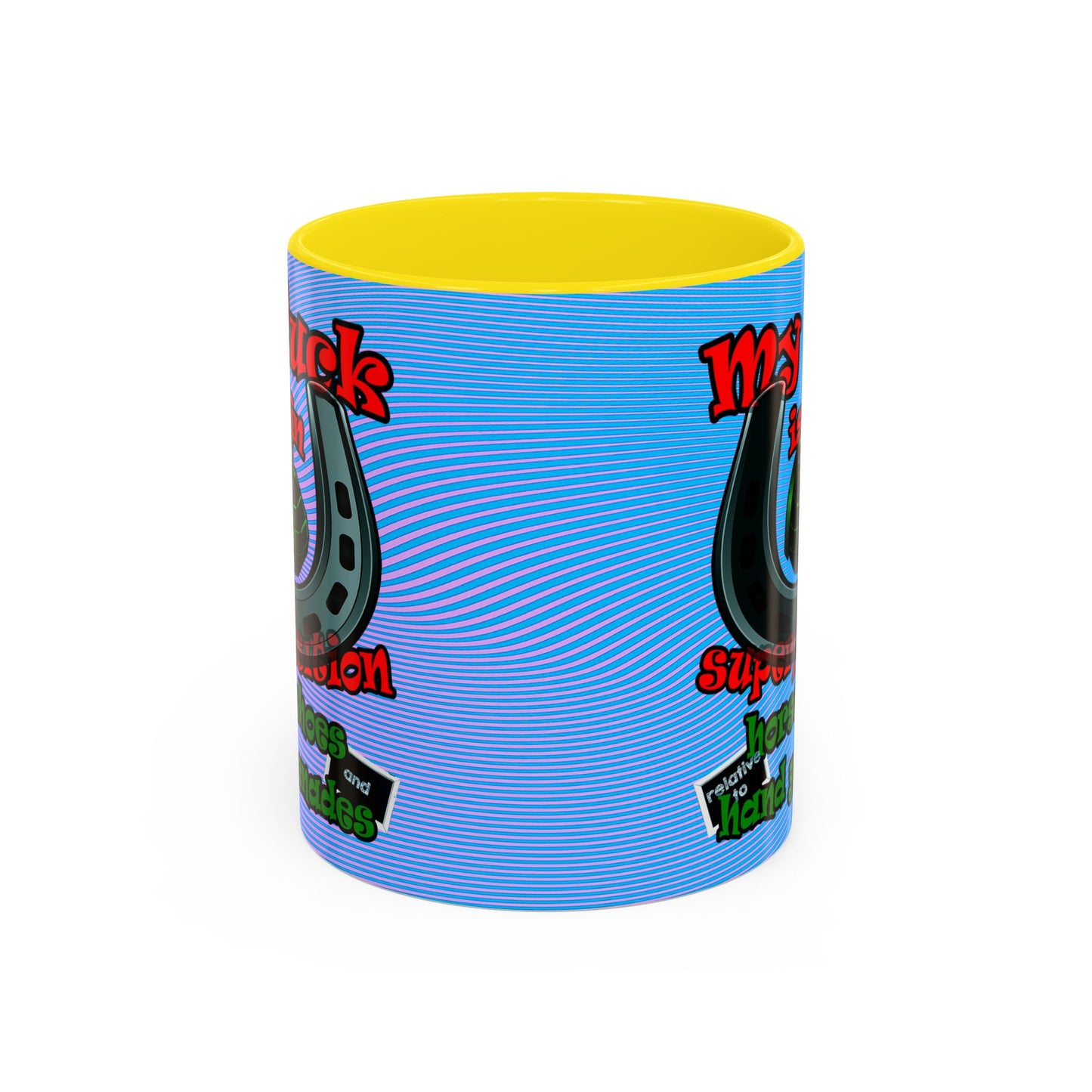 my luck - Accent Mug (light blue-purple wave)