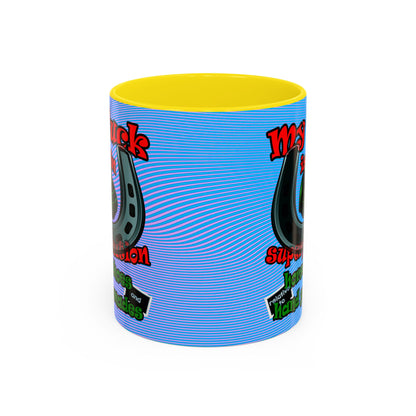 my luck - Accent Mug (light blue-purple wave)