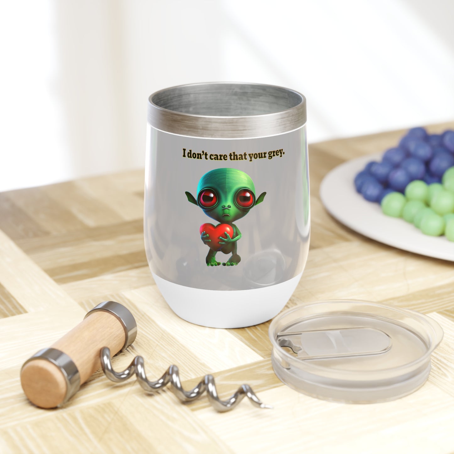 I don't care that your grey - Chill Wine Tumbler (light grey)