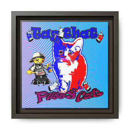 tag that - framed canvas art (light blue-purple wave)
