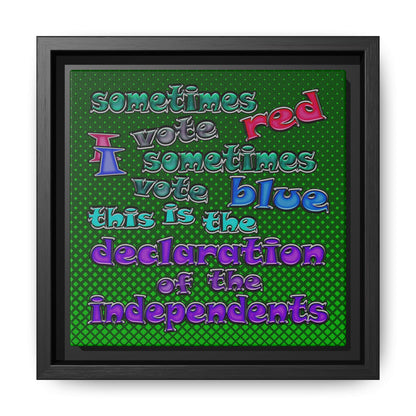 declaration of the independents - framed canvas art (logo green)