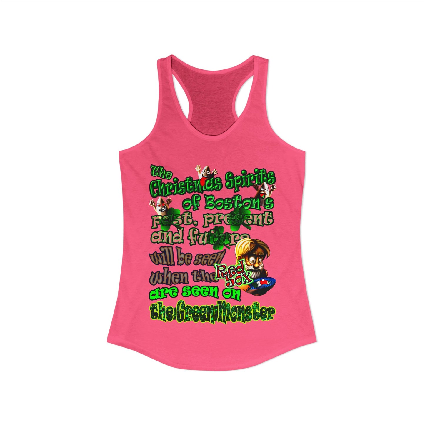 christmas spirits of boston - Women's Ideal Racerback Tank