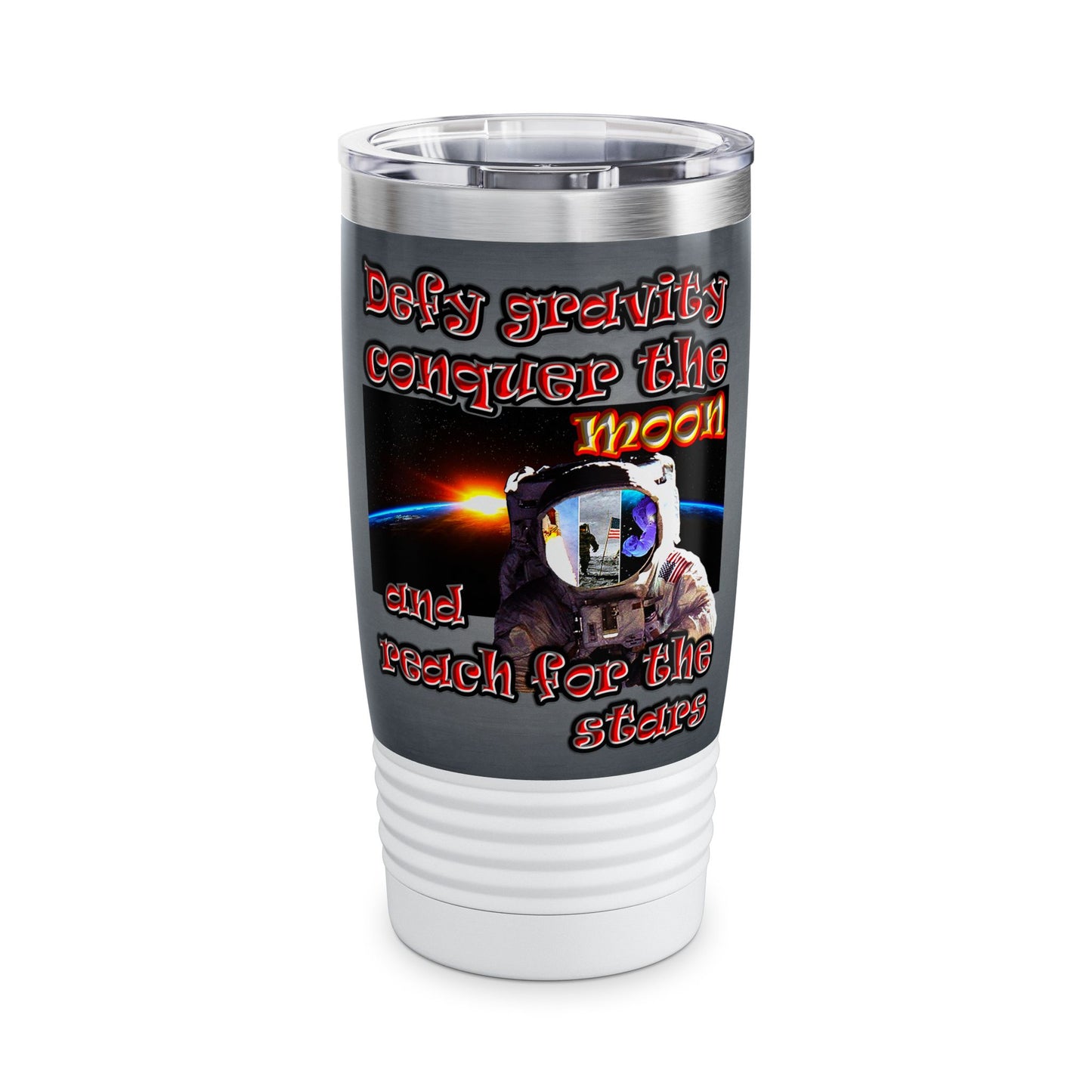 defy conquer reach - Ringneck Tumbler, 20oz (grey-light grey)