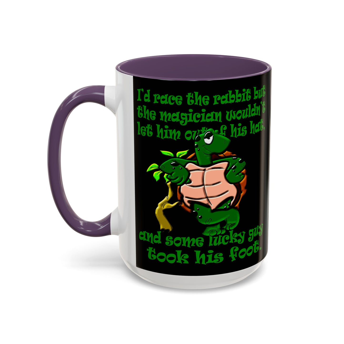 turtle race - Accent Mug (black)