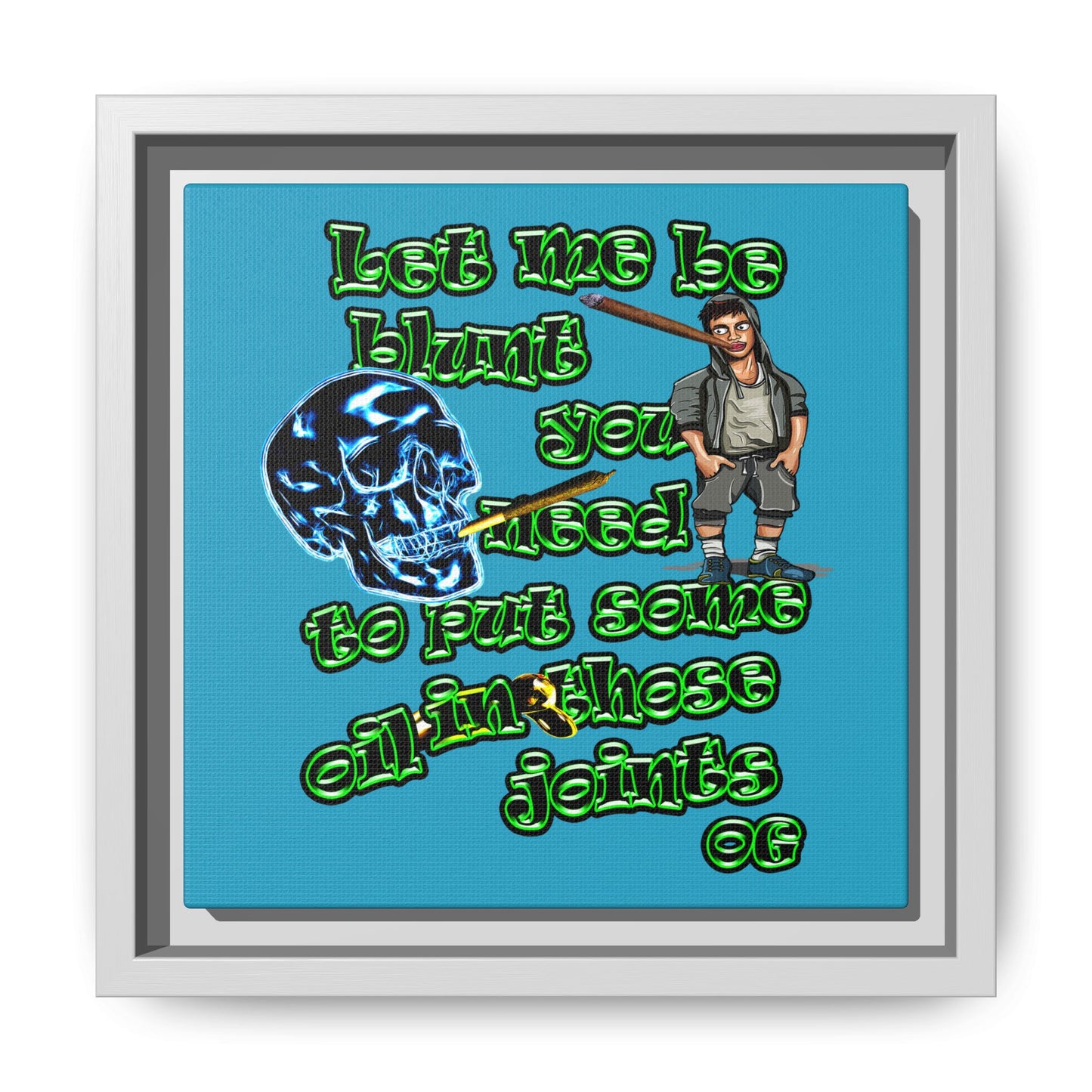 og - framed canvas art (turquoise)