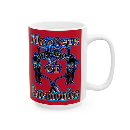 em cee squared - White Mug (dark red)