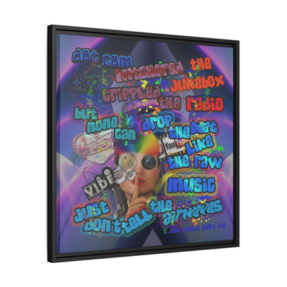 drop the beat - framed canvas art (grey-pink wave)