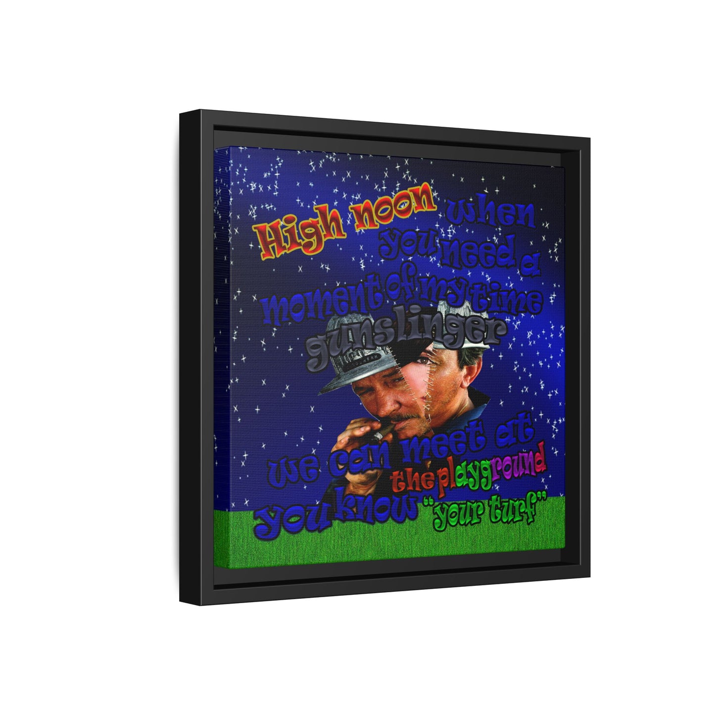 high noon - framed canvas art ('snoops' background)
