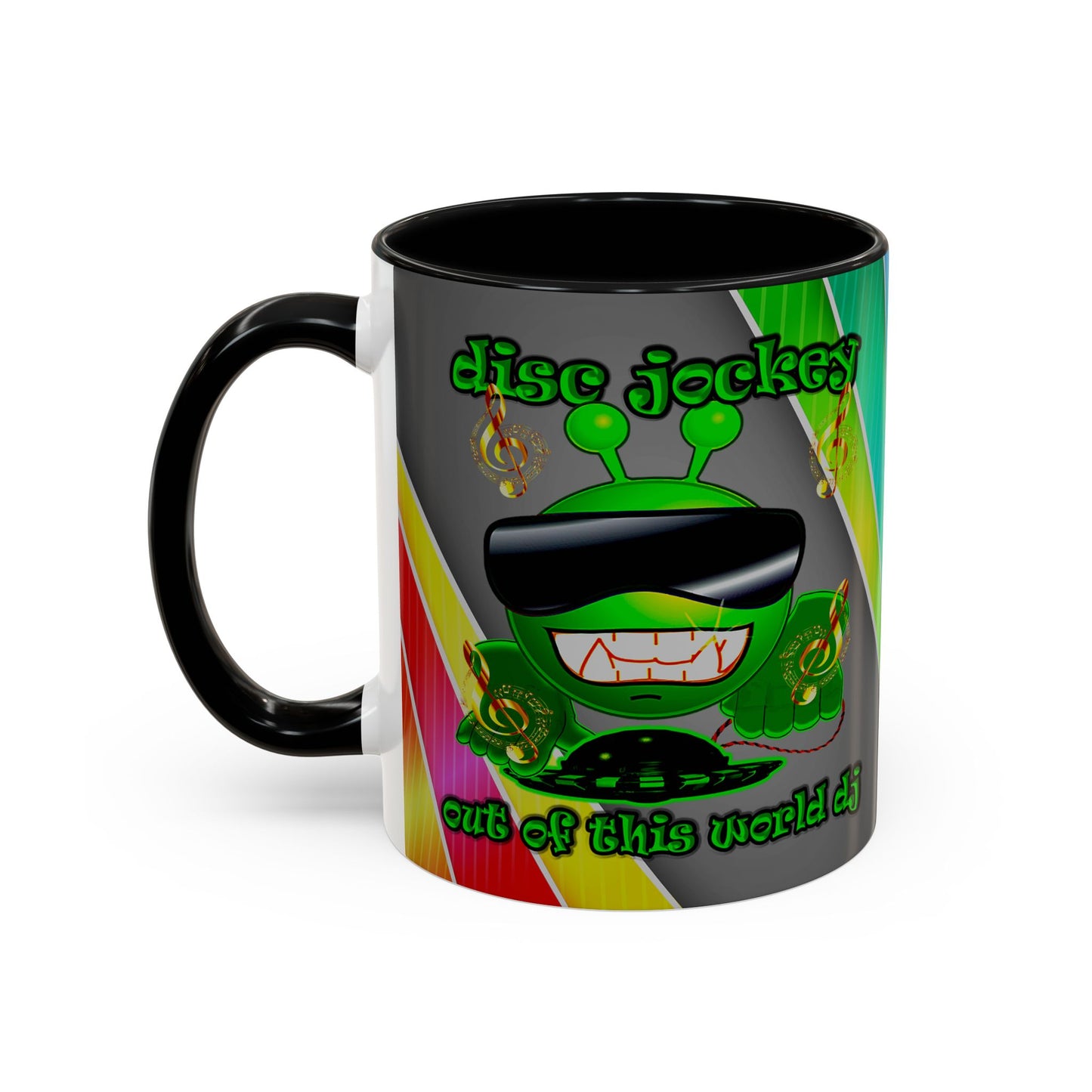 disc jockey - Accent Mug (rainbow split)