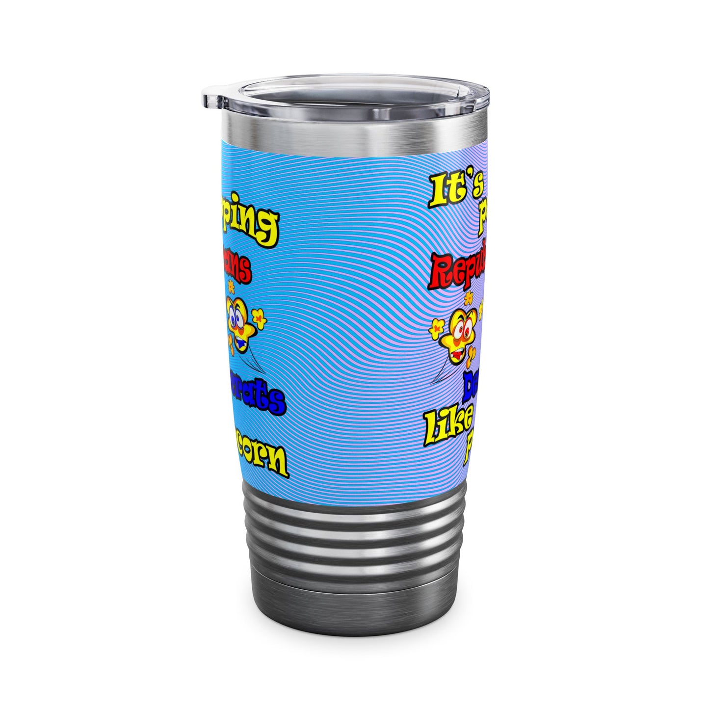 popping like popcorn - Ringneck Tumbler, 20oz (light blue-purple wave)