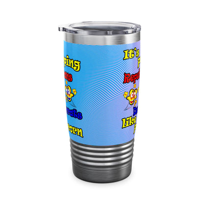 popping like popcorn - Ringneck Tumbler, 20oz (light blue-purple wave)