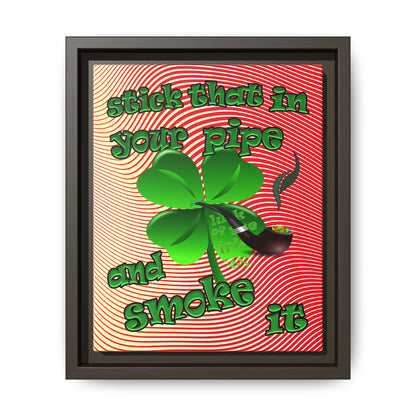 stick that in your pipe and smoke it - framed canvas art (yellow-orange wave)