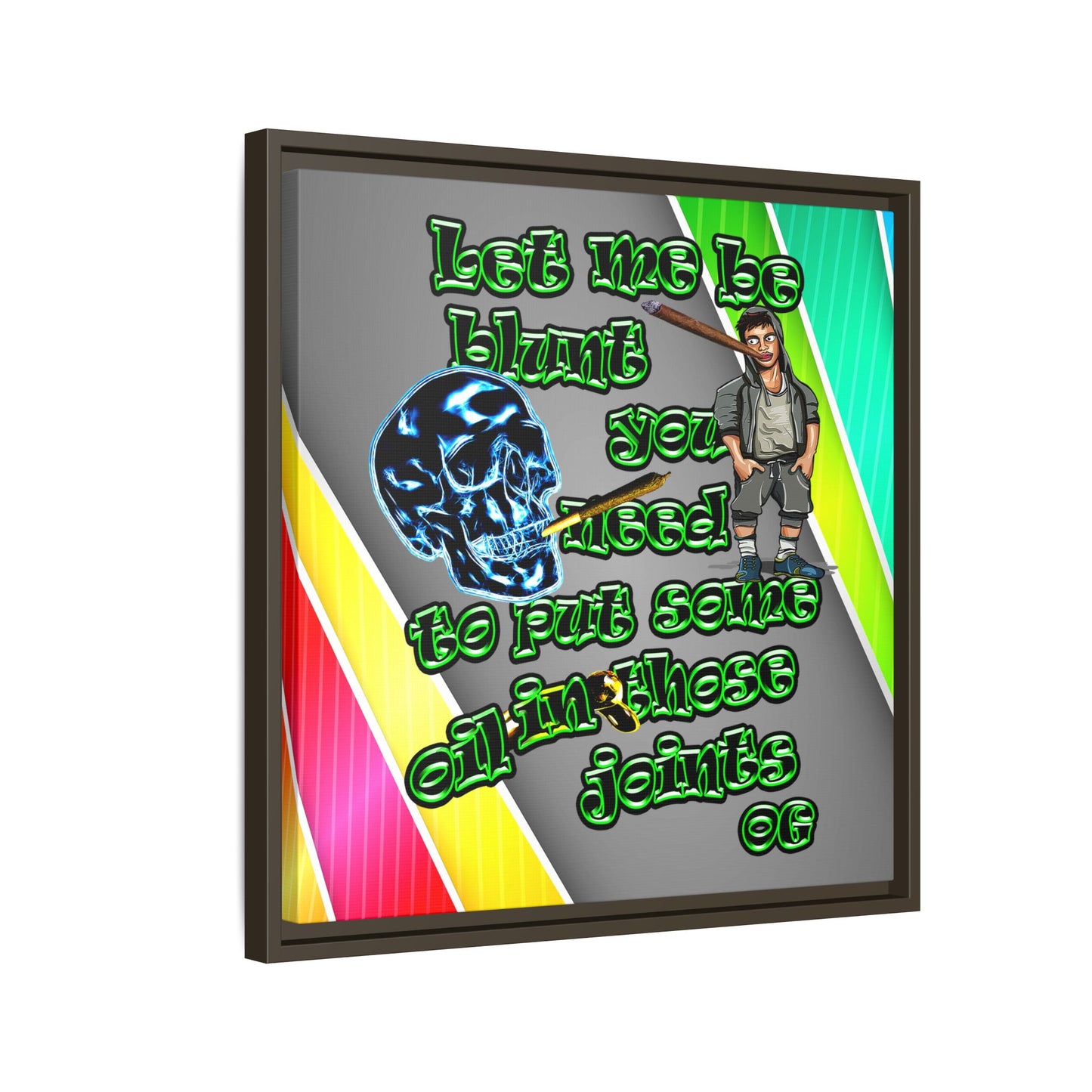 og - framed canvas art (rainbow split)