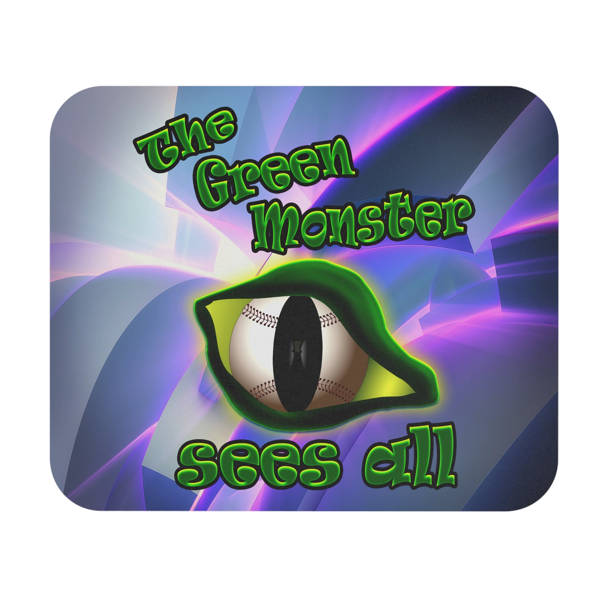 green monster - Mouse Pad (Rectangle) (grey-pink wave)
