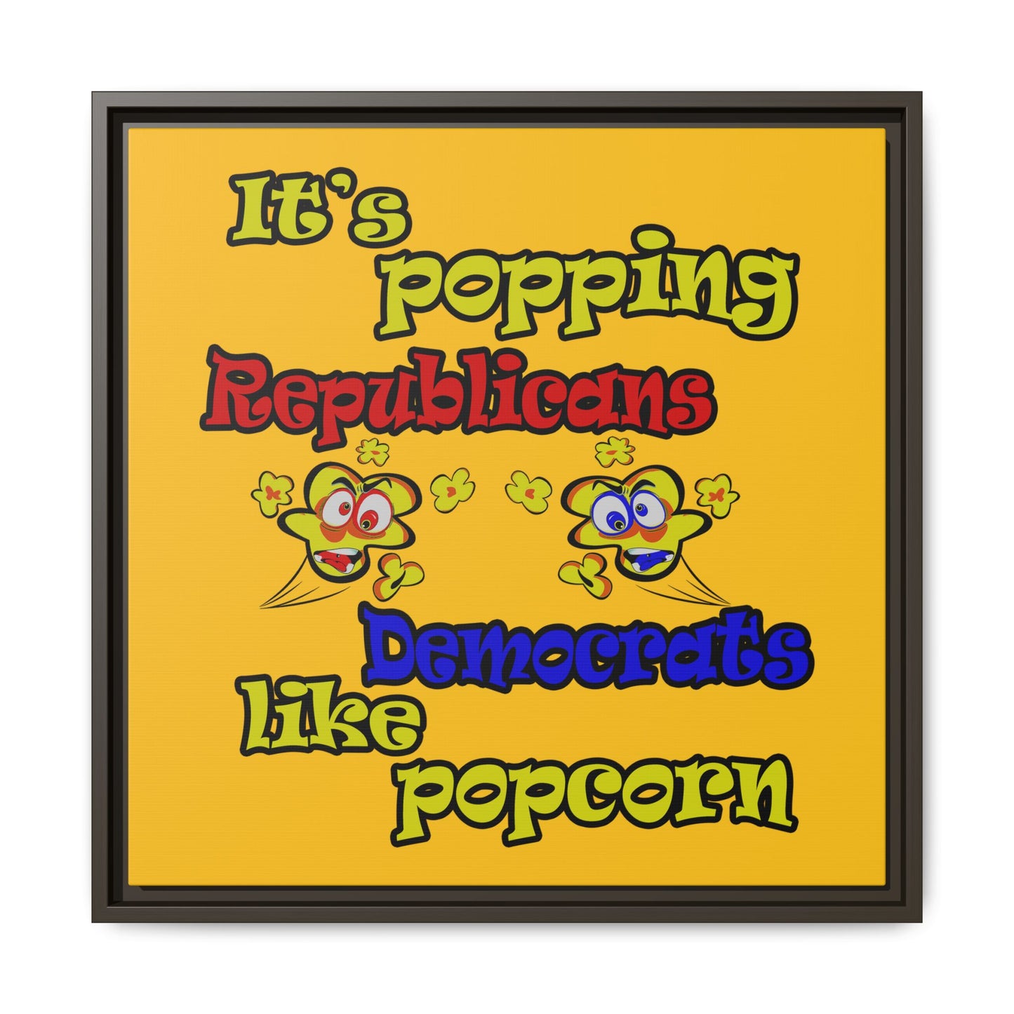 popping like popcorn - framed canvas art (yellow)