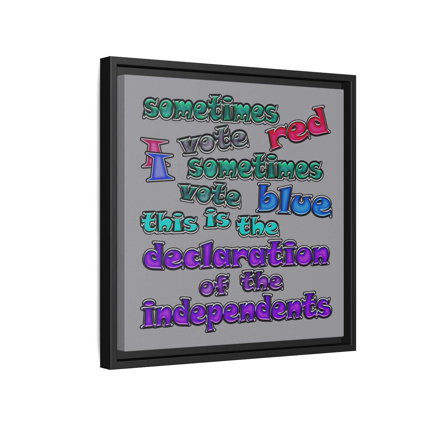 declaration of the independents - framed canvas art (grey)