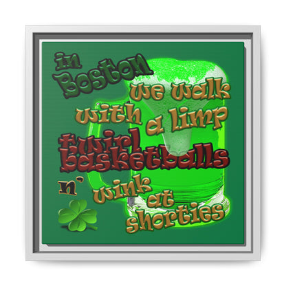 celtics logo - framed canvas art (dark green)
