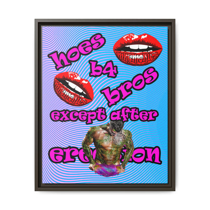 hoes b4 bros - framed canvas art (light blue-purple wave)