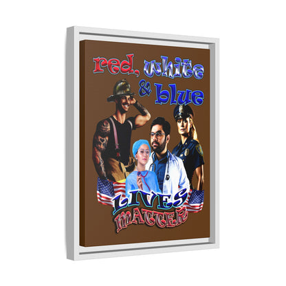 rw&b lives matter - framed canvas art (brown)