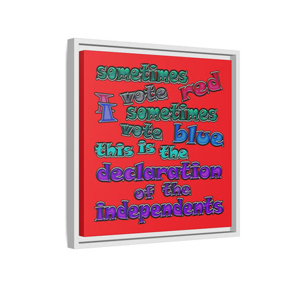 declaration of the independents - framed canvas art (red)